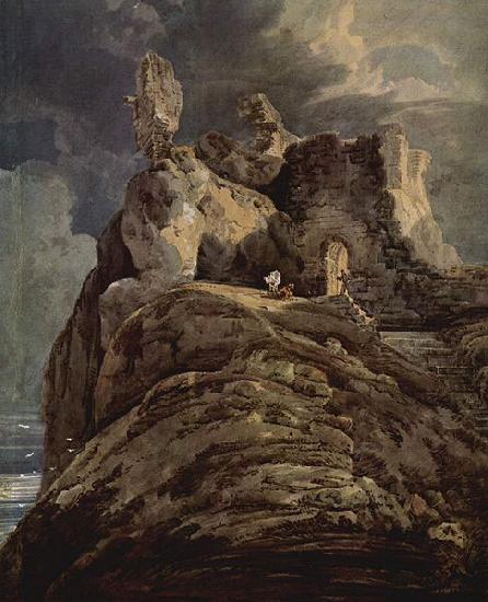 Thomas Girtin Bamburgh Castle, Northumberland oil painting image